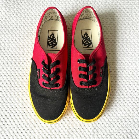 Vans Disney Red Black Yellow 90th Anniversary Mickey Mouse Low Top Sneakers W7 - Picture 9 of 10